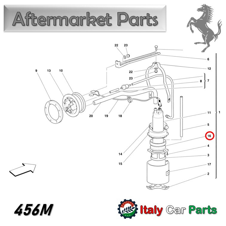 フューエル ポンプ サポート ガスケット 456M 550 マラネロ バルケッタ フェラーリ 燃料ポンプ Ferrari