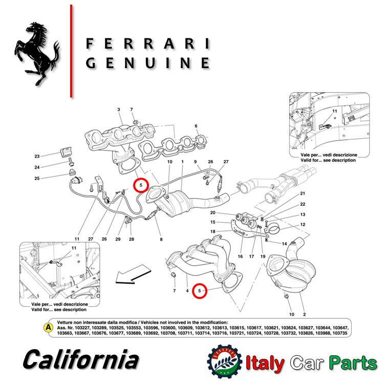 メタル ガスケット エキマニ キャタ フェラーリ 純正 カリフォルニア グラントゥーリズモ グランカブリオ クアトロポルテ Ferrari Maserati