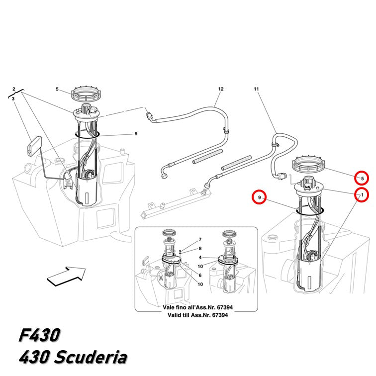 フューエル ポンプ 右側 F430 フェラーリ 純正OEM Bosch 430 