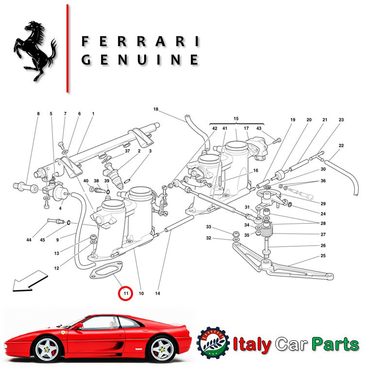 インテーク スロットル ガスケット F355 フェラーリ純正 8個 １台分セット Ferrari
