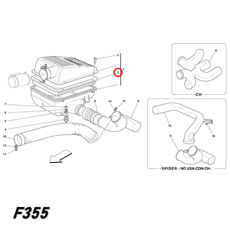 エアーフィルター F355 456 550 フェラーリ UFI OEM エアエレメント 151562
