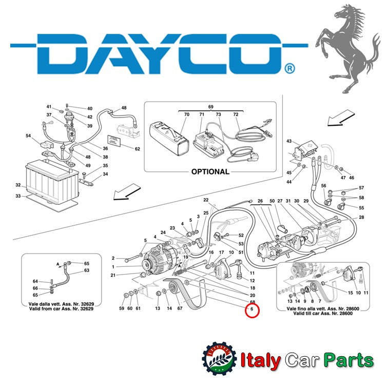 F355 ドライブベルト オルタネーター ファンベルト フェラーリ Ferrari DAYCO OEM 199833