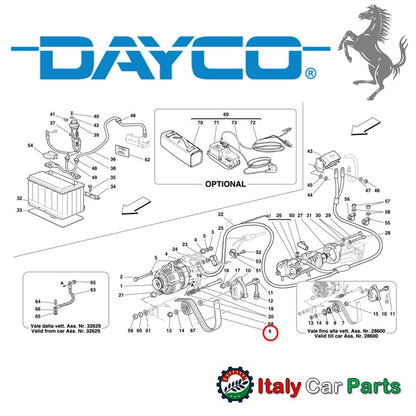 F355 ドライブベルト オルタネーター ファンベルト フェラーリ Ferrari DAYCO OEM 199833