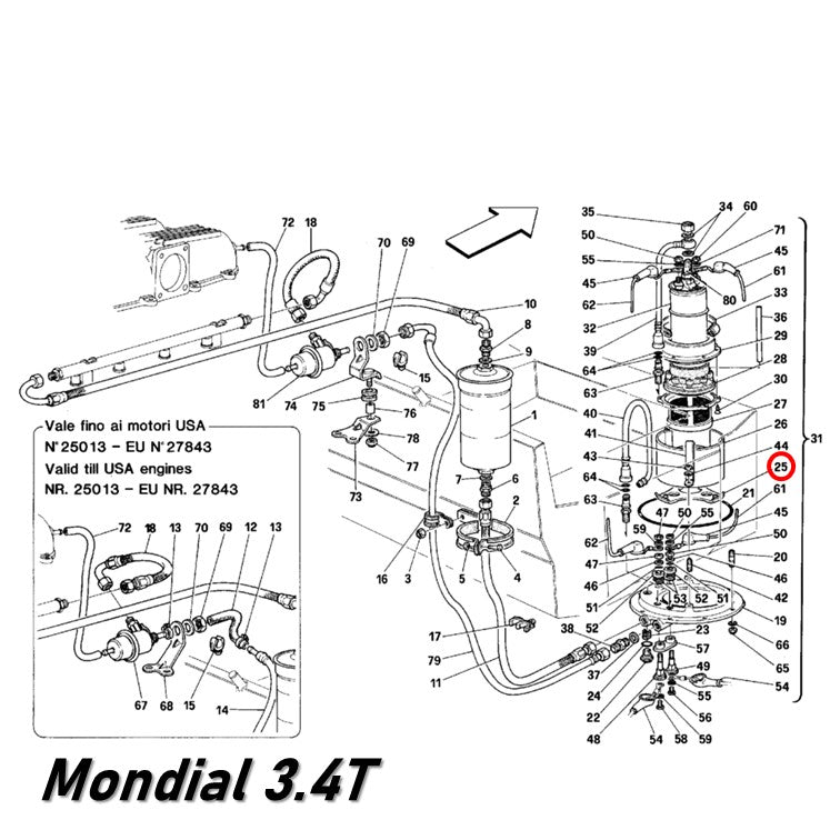 バイブレーションパッド フューエルポンプ 348 355 456 512 550 Mondial 3.4T フェラーリ