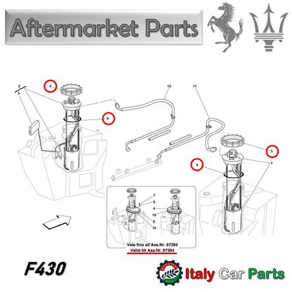 フューエルポンプ リングナット ガスケット マセラティ 360 F430 612 599 575M クアトロポルテ グラントゥーリズモ 4200 Gransport