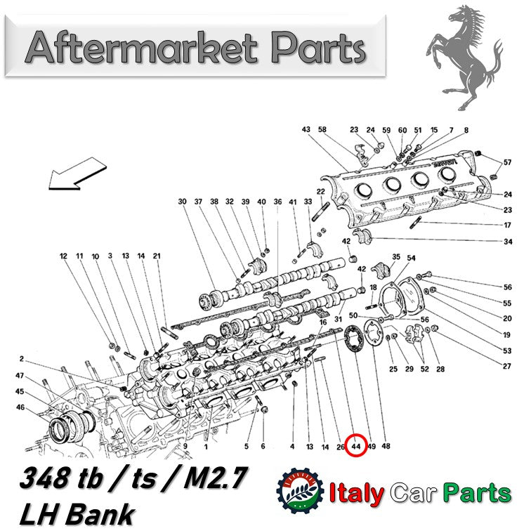 カムカバー ガスケット ヘッドカバー フェラーリ Ferrari 348 288 308 328 Mondial モンディアル 左右セット プラグホール