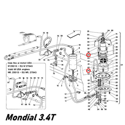 ケーブルカバー 2個セット フューエルポンプ 348 355 Mondial 3.4T フェラーリ 純正 燃料 Ferrari