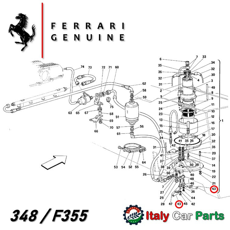 ケーブルカバー 2個セット フューエルポンプ 348 355 Mondial 3.4T フェラーリ 純正 燃料 Ferrari