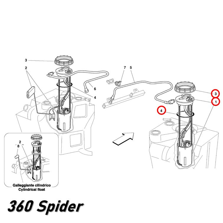 フューエル ポンプ 右側 F430 360 スパイダー フェラーリ 純正OEM Bosch 燃料漏れ