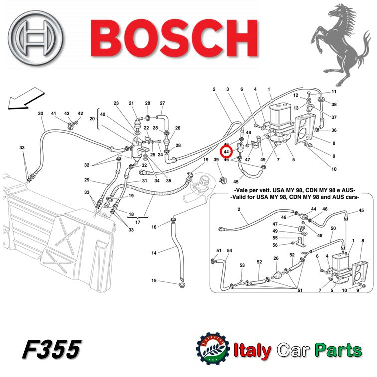 ブリーザーバルブ アンチエバポレーション 355 360 430 456 550 575 599 612 Ferrari