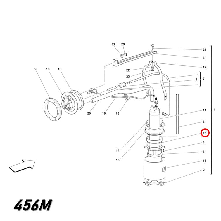 フューエル ポンプ サポート ガスケット 456M 550 マラネロ バルケッタ フェラーリ 燃料ポンプ Ferrari