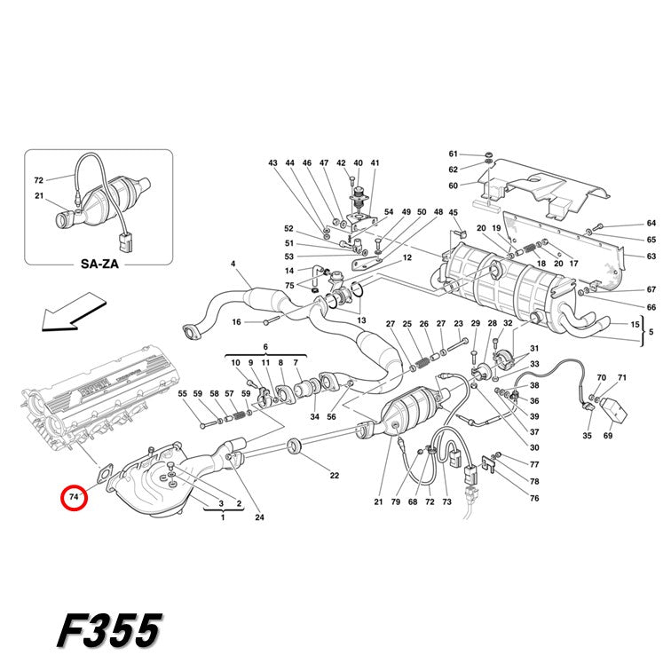 エキマニ ガスケット 360 モデナ F355 フェラーリ 8個セット 純正 Ferrari
