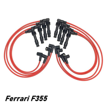 プラグコード セット F355 イグニッション ケーブル キャップ フェラーリ RED