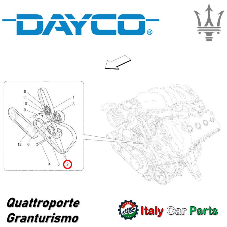 ベルトテンショナー クアトロポルテ グラントゥーリズモ カリフォルニア ドライブベルト フェラーリ マセラティ DAYCO製 Ferrari Maserati