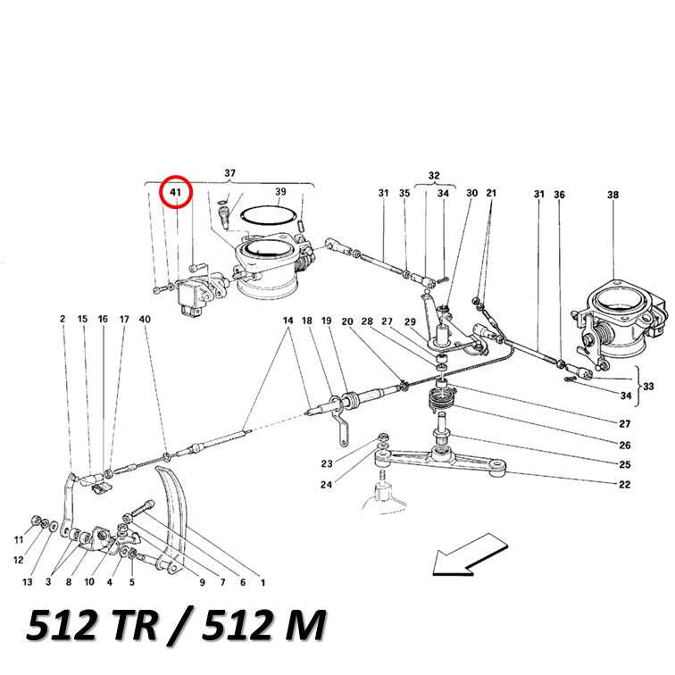 スロットルポジションセンサー フェラーリ 348 F355 456 550 512 マニエッティマレリ製 Magneti Marelli