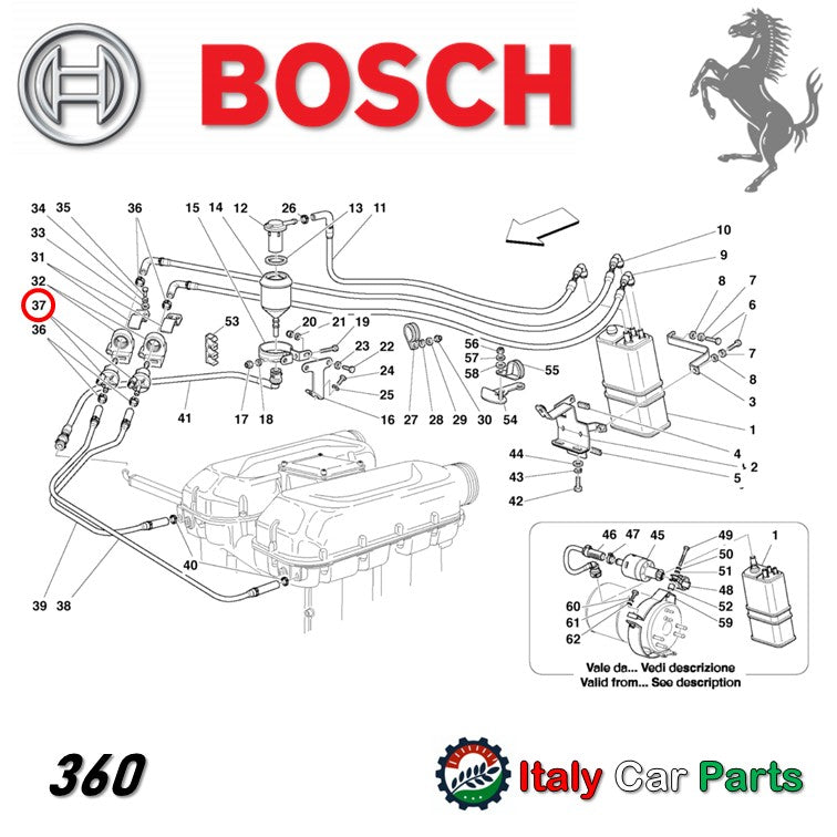 ブリーザーバルブ アンチエバポレーション 355 360 430 456 550 575 599 612 Ferrari