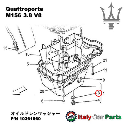 ドレンワッシャー ドレンプラグ パッキン 5個セット マセラティ グラントゥーリズモ クアトロポルテ ギブリ レヴァンテ 4200 Maserati