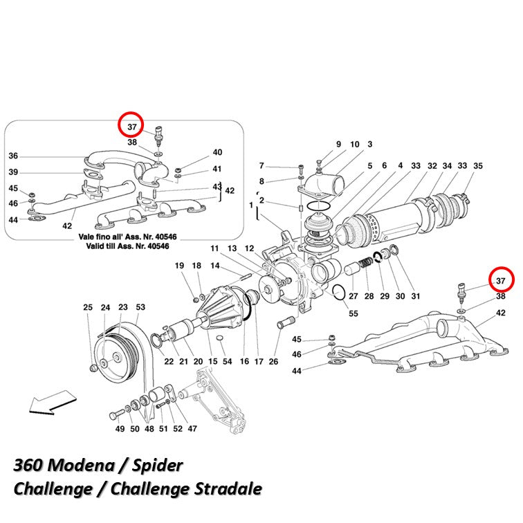 テンパレッチャーセンサー テンプ フェラーリ 360 430 458 488 575 599 612 812 California Enzo F12 F8 FF GTC4 La Ferrari