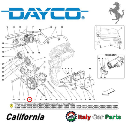 ベルトテンショナー クアトロポルテ グラントゥーリズモ カリフォルニア ドライブベルト フェラーリ マセラティ DAYCO製 Ferrari Maserati