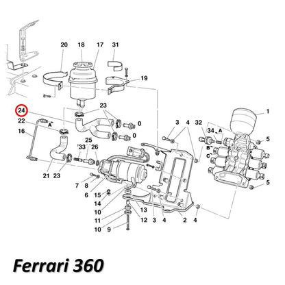 リターンホース（Yパイプ） F1バルブユニット タンク フェラーリ 360 純正品 181915