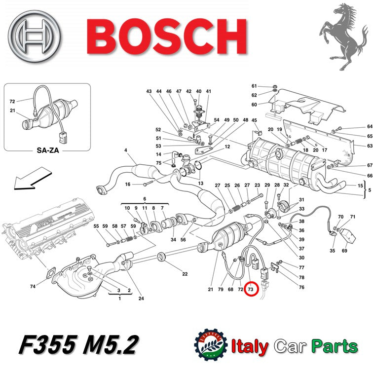 ラムダセンサー リア側 F355 456 550 フェラーリ 純正OEM Bosch製 Ferrari 排気 キャタライザー