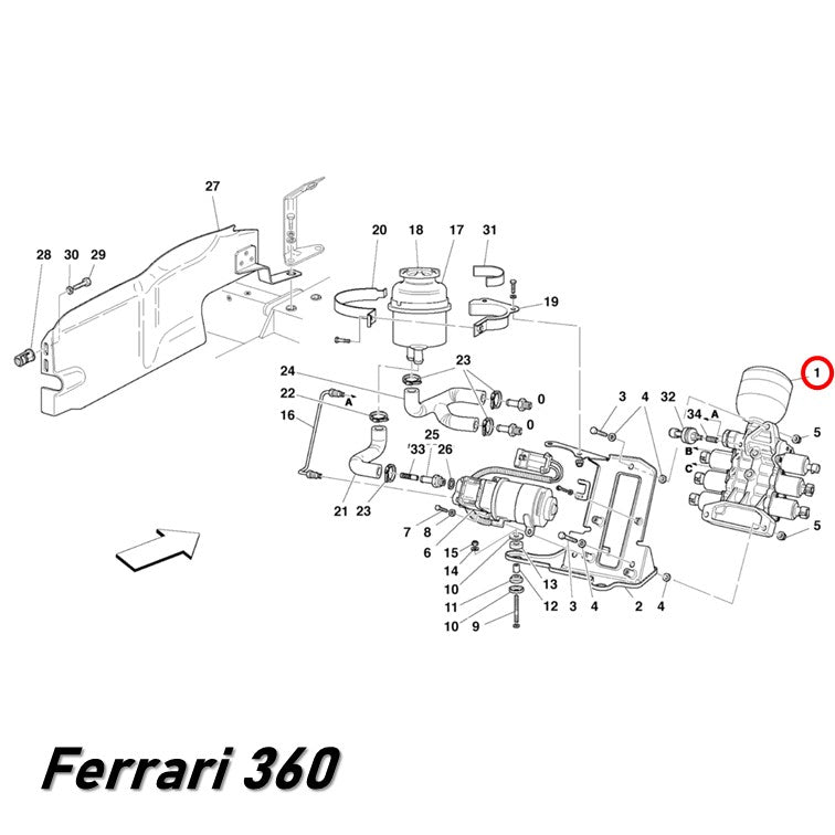 アキュームレーター F1トランスミッション フェラーリ 360/430/575 Magneti Marelli 247346