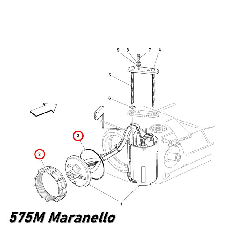 フューエルポンプ リングナット ガスケット マセラティ 360 F430 612 599 575M クアトロポルテ グラントゥーリズモ 4200 Gransport