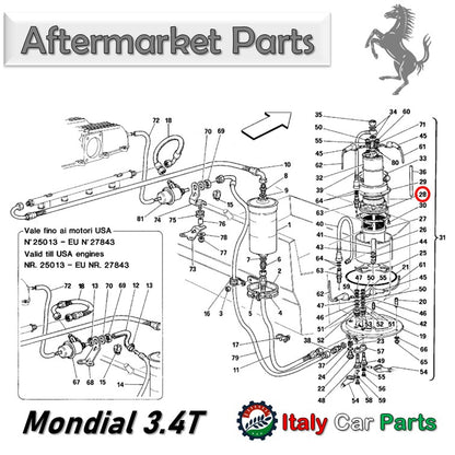 フューエルポンプ サポート ガスケット 348 355 456 512 550 Mondial 3.4T フェラーリ Ferrari