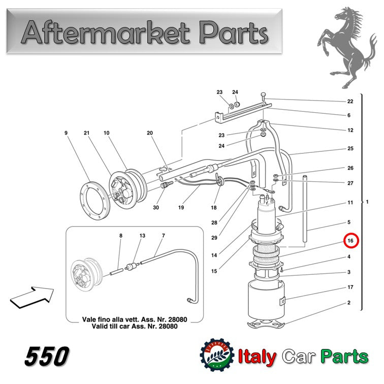 フューエル ポンプ サポート ガスケット 456M 550 マラネロ バルケッタ フェラーリ 燃料ポンプ Ferrari