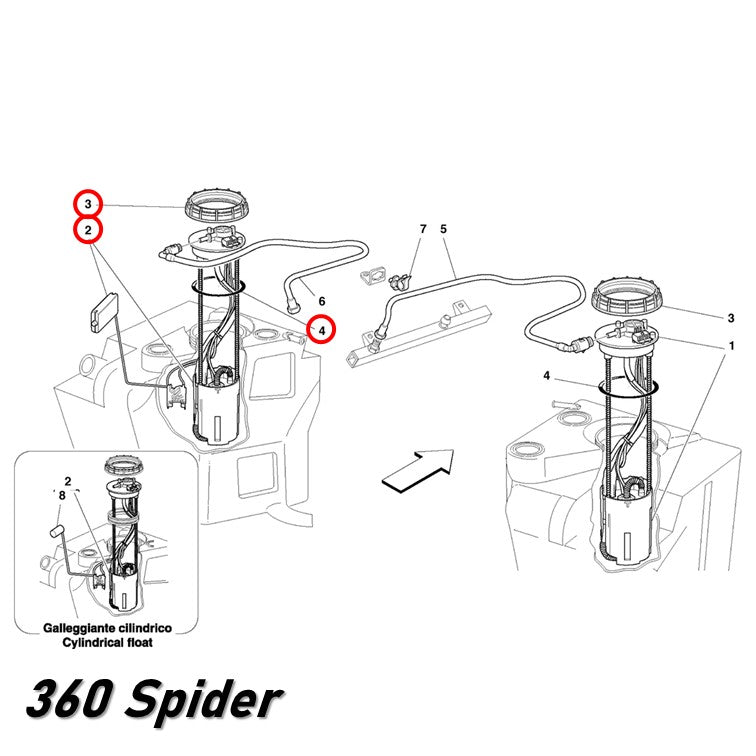 フューエル ポンプ 左側 F430 360 スパイダー フロート付 フェラーリ 純正OEM Bosch 燃料漏れ