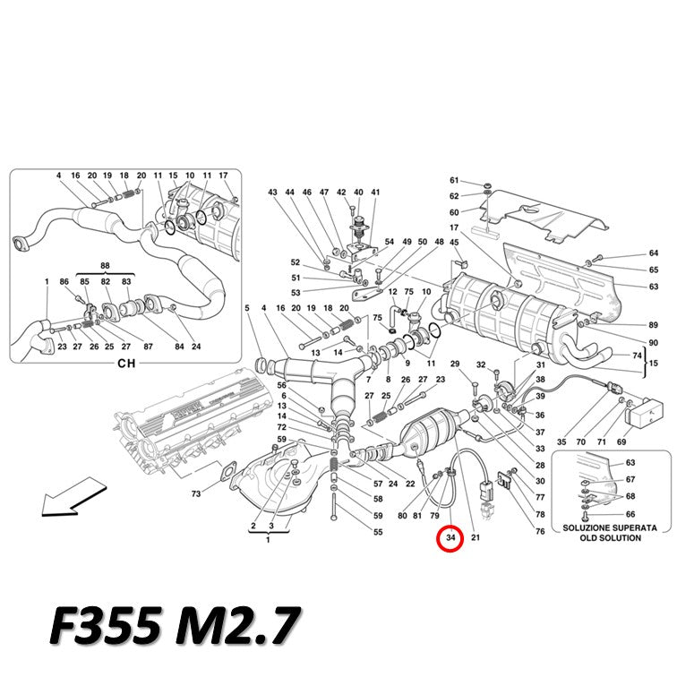 F355 456 ラムダセンサー O2センサー Bosch 純正 OEM フェラーリ Ferrari キャタライザー 排気