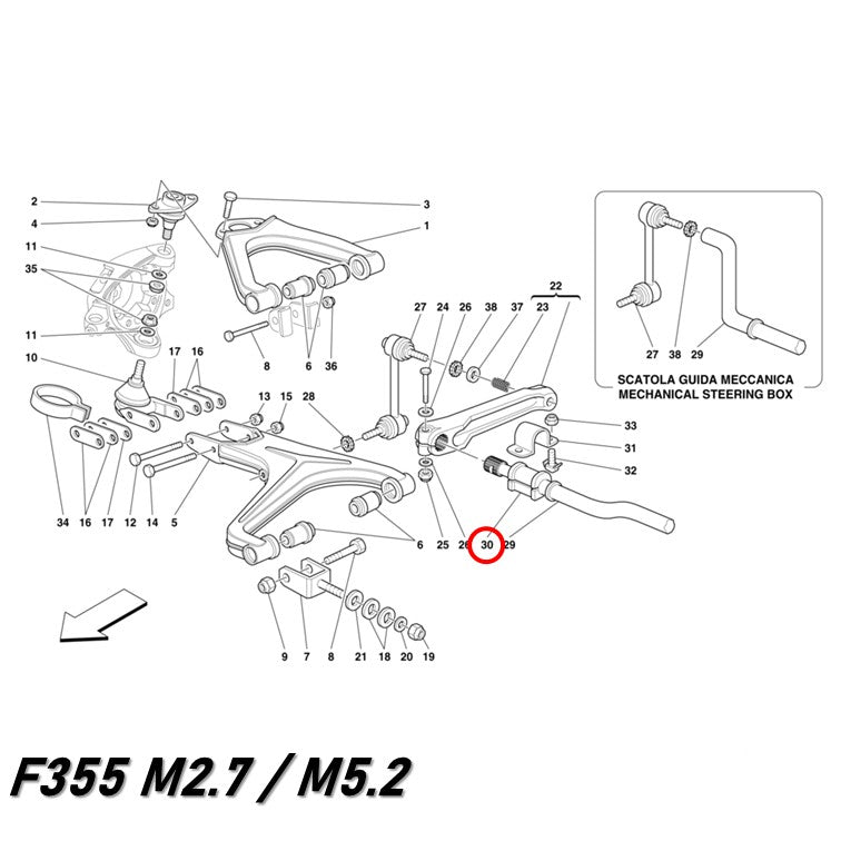 スタビライザーブッシュ スタビブッシュ 2個セット  348 F355 フロント 左右 フェラーリ Ferrari サスペンション 足回り 異音