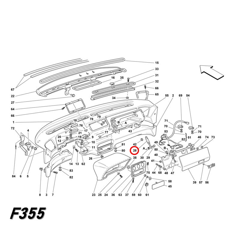 348 F355 グローブ ボックス ダンパー フェラーリ 純正 コンソール Ferrari