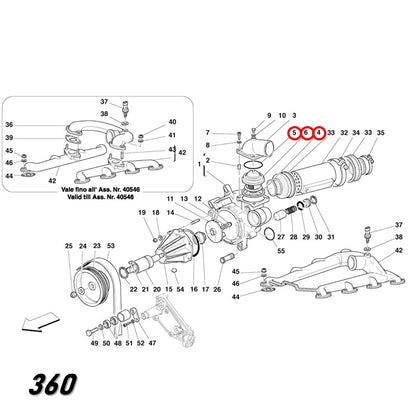 サーモスタット ガスケット Oリング 360 456 550 575 612 フェラーリ Ferrari Facet EPS