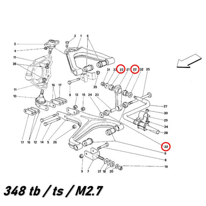 スタビリンク ブッシュ 348 512TR 512M Testarossa フェラーリ Ferrari スタビライザー 足回り 異音