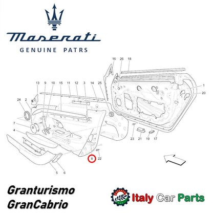 左ドア リフレクターレンズ 反射板 グラントゥーリズモ グランカブリオ 4200 グランスポーツ マセラティ 純正品