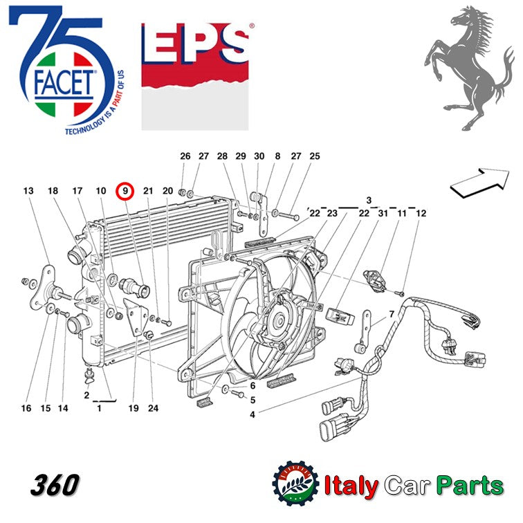 テンプセンサー ラジエター ファンスイッチ フェラーリ F430 360 Ferrari クーラント 冷却水