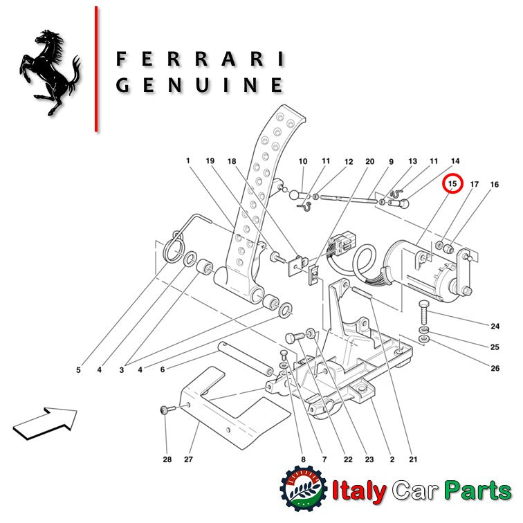 スロットルポジションセンサー アクセル メーター F430 360 モデナ Modena 575 フェラーリ 純正 Ferrari