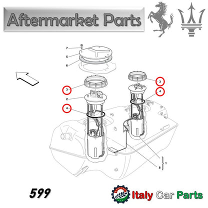 フューエルポンプ リングナット ガスケット マセラティ 360 F430 612 599 575M クアトロポルテ グラントゥーリズモ 4200 Gransport