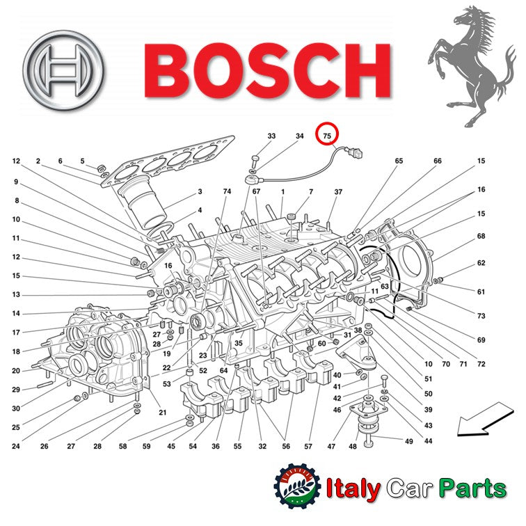 ノックセンサー ファイアリング F355 Bosch製 点火センサー フェラーリ XR Ferrari