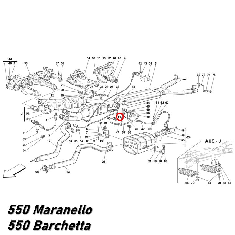 ラムダセンサー リア側 F355 456 550 フェラーリ 純正OEM Bosch製 Ferrari 排気 キャタライザー