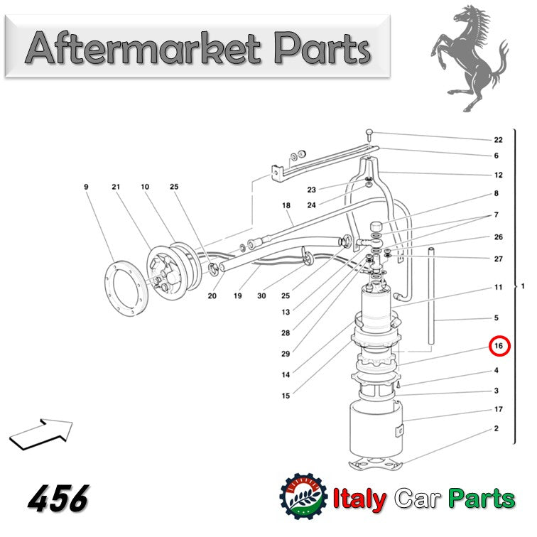 フューエルポンプ サポート ガスケット 348 355 456 512 550 Mondial 3.4T フェラーリ Ferrari