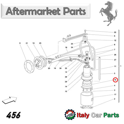 フューエルポンプ サポート ガスケット 348 355 456 512 550 Mondial 3.4T フェラーリ Ferrari