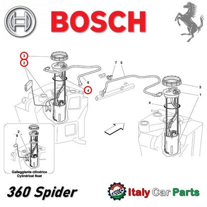フューエル ポンプ 左側 F430 360 スパイダー フロート付 フェラーリ 純正OEM Bosch 燃料漏れ