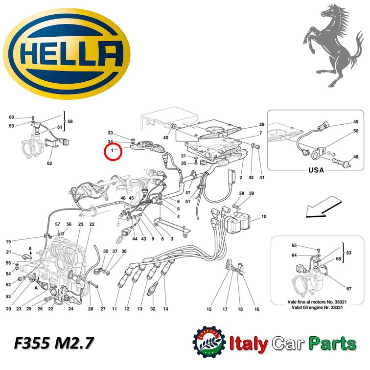 イグニッションモジュール スイッチ 348 F355 Mondial フェラーリ Ferrari HELLA
