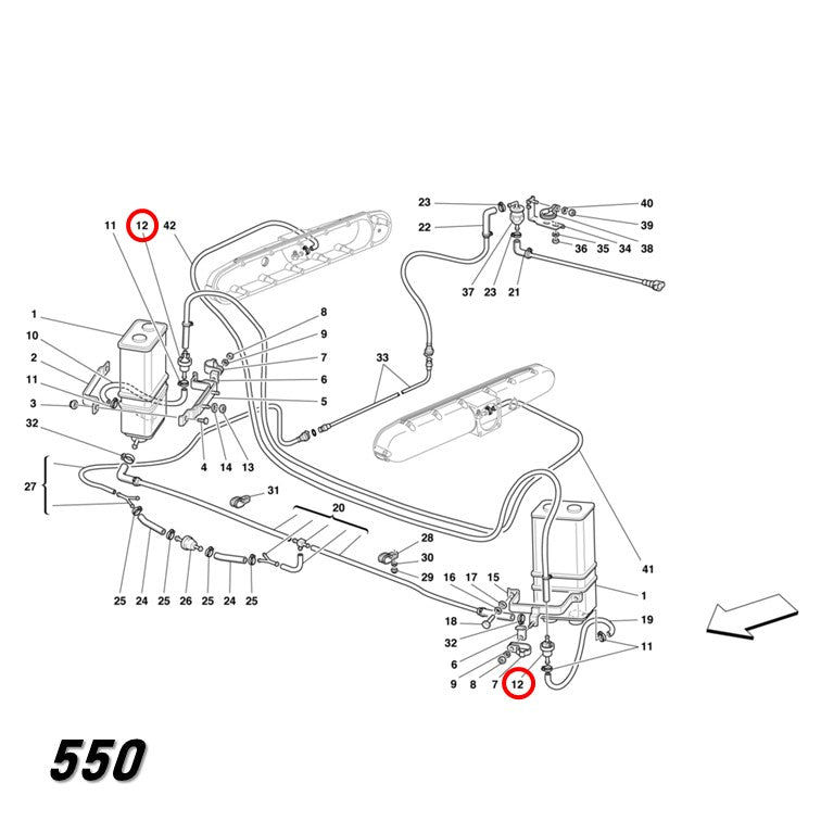 ブリーザーバルブ アンチエバポレーション 355 360 430 456 550 575 599 612 Ferrari