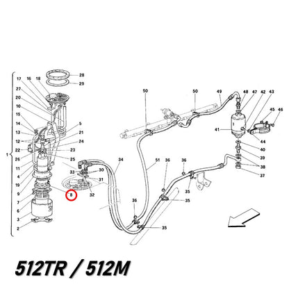 フューエルポンプ サポート ガスケット 348 355 456 512 550 Mondial 3.4T フェラーリ Ferrari