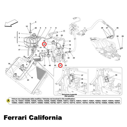 マセラティ純正 サーモスタット ガスケット クアトロポルテ グラントゥーリズモ グランカブリオ フェラーリ 599 California カリフォルニア