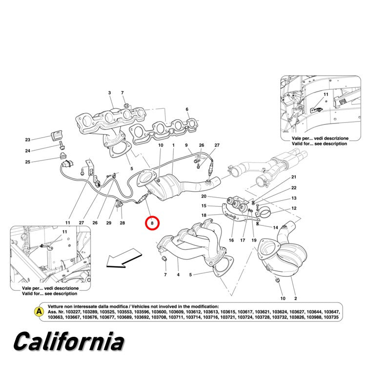 ラムダセンサー O2センサー フロント 458 California FF クアトロポルテ グラントゥーリズモ グランカブリオ マセラティ フェラーリ Bosch