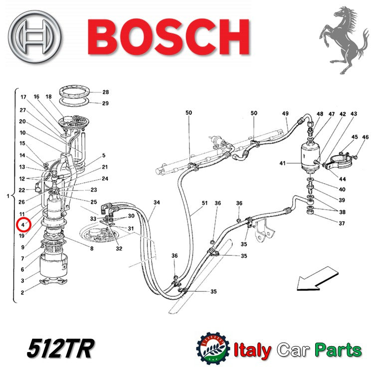 フューエル ポンプ 348 355 512TR Mondial 3.4T フェラーリ 燃料ポンプ Ferrari Bosch
